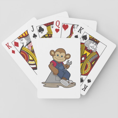 Monkey as Mechanic with Wrench Poker Cards