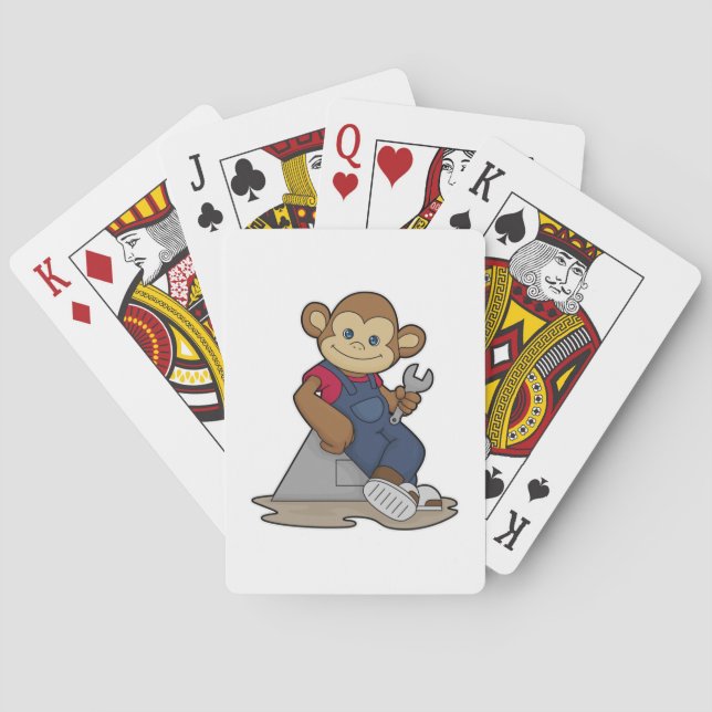 Monkey as Mechanic with Wrench Poker Cards (Back)