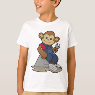 Monkey as Mechanic with Wrench T-Shirt