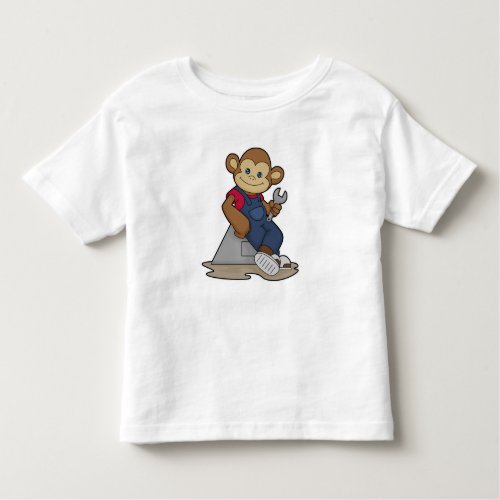 Monkey as Mechanic with Wrench Toddler T_shirt