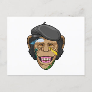 Monkey as Painter Postcard