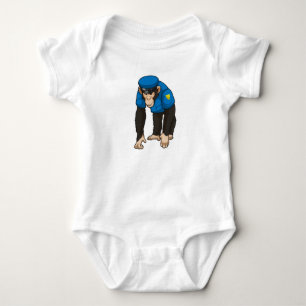 Monkey as Police officer with Uniform Baby Bodysuit