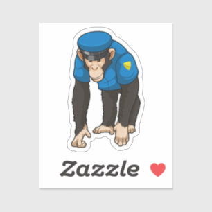 Monkey as Police officer with Uniform Sticker