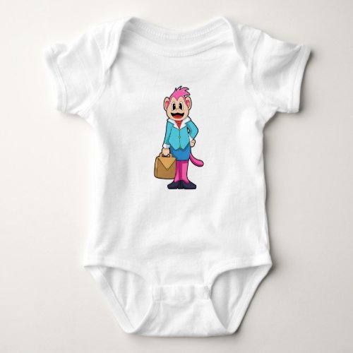 Monkey as Secretary with Bag Baby Bodysuit