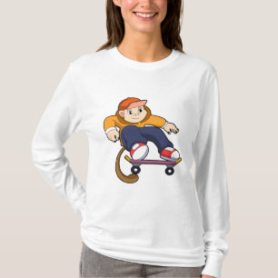Monkey as Skater with Skateboard T-Shirt
