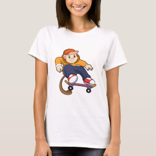 Monkey as Skater with Skateboard T-Shirt