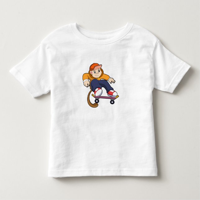 Monkey as Skater with Skateboard Toddler T-shirt (Front)