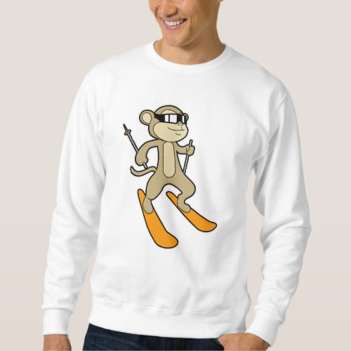 Monkey as Skier with Ski Sweatshirt