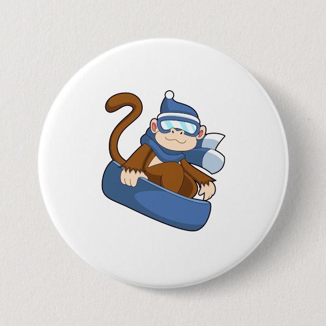 Monkey as Snowboarder with Sonowboard.PNG Button (Front)