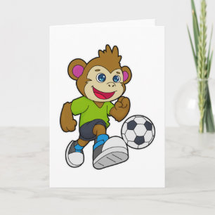 Monkey as Soccer player with Soccer Card