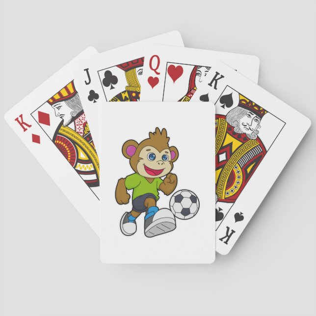 Monkey as Soccer player with Soccer Poker Cards (Back)