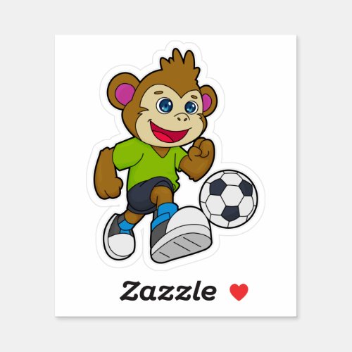 Monkey as Soccer player with Soccer Sticker