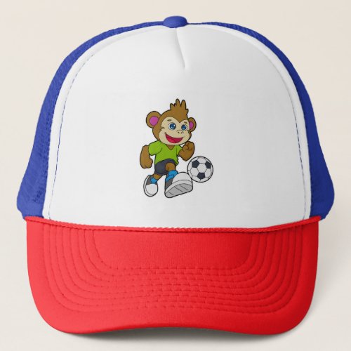 Monkey as Soccer player with Soccer Trucker Hat