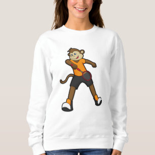 Monkey as Tennis player with Tennis racket Sweatshirt