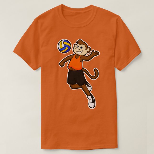 Monkey as Volleyball player with Volleyball T-Shirt (Design Front)