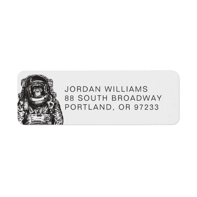Monkey Astronaut | Add Your Name Label (Front)