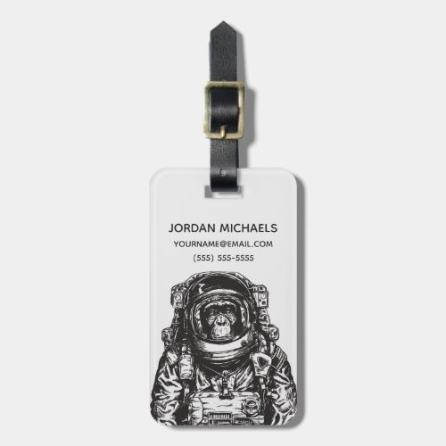 Monkey Astronaut  Add Your Name Luggage Tag
