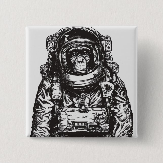 Monkey Astronaut Button (Front)