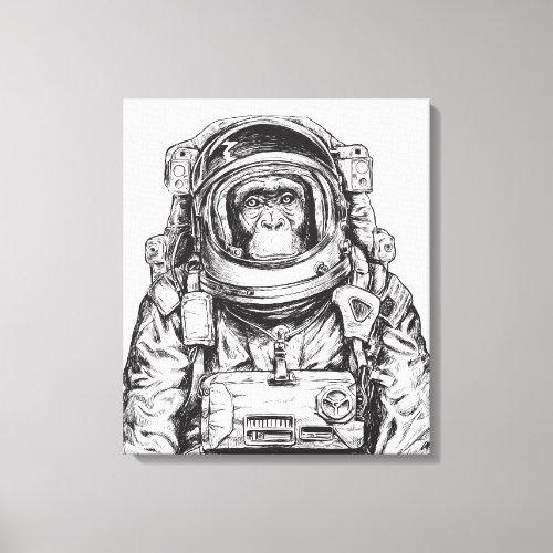 Monkey Astronaut Canvas Print