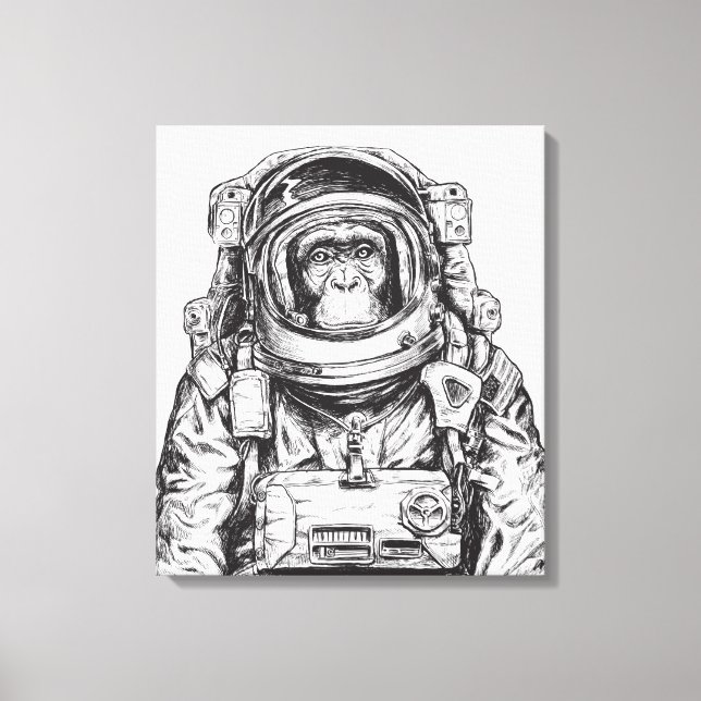Monkey Astronaut Canvas Print (Front)