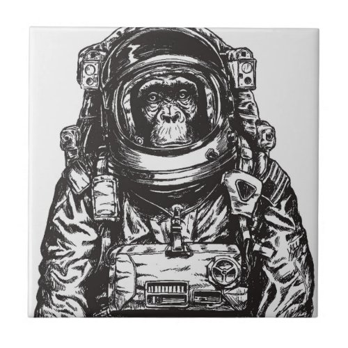Monkey Astronaut Ceramic Tile
