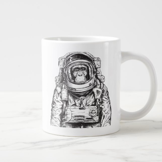 Monkey Astronaut Giant Coffee Mug (Right)