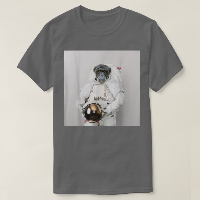 Monkey astronaut in a space suit with a helmet  T-Shirt (Design Front)
