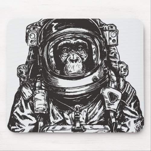 Monkey Astronaut Mouse Pad