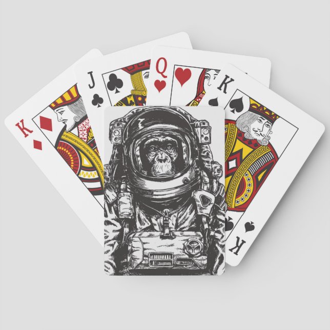 Monkey Astronaut Poker Cards (Back)