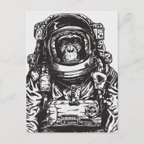 Monkey Astronaut Postcard