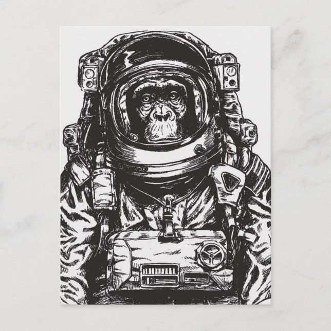 Monkey Astronaut Postcard (Front)