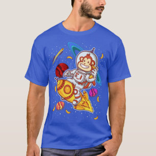 Monkey Astronaut Rocket Ride Space T-Shirt