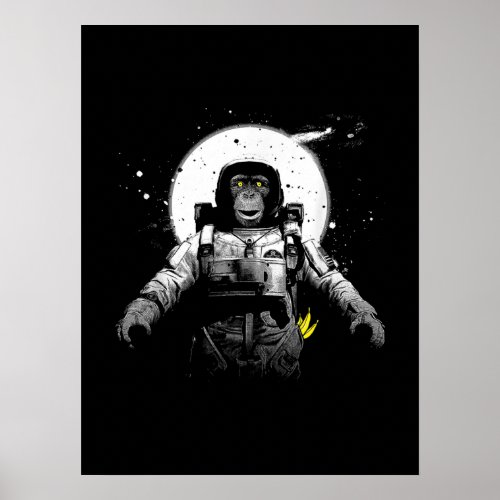 Monkey Astronaut  Space Astronauts Monkeys Poster