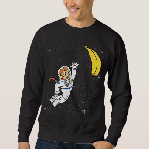 Monkey Astronaut Space Shuttle Galaxy for Ape Love Sweatshirt