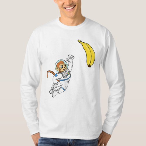 Monkey Astronaut Space Shuttle Galaxy for Ape Love T_Shirt