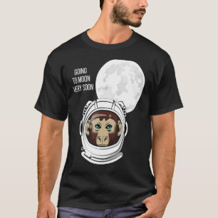 Monkey Astronauts Space Traveling To Moon Very Soo T-Shirt
