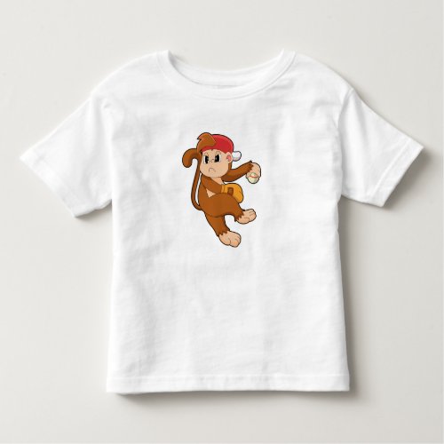 Monkey at Baseball with Baseball glove Toddler T_shirt