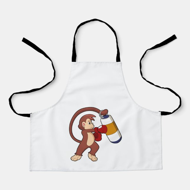 Monkey at Boxing with Punching bag Apron (Front)