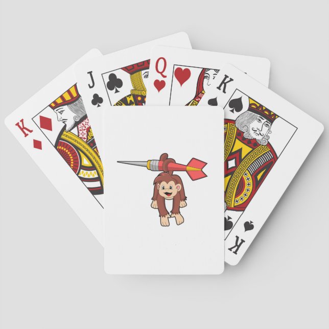 Monkey at Darts with Dart Poker Cards (Back)