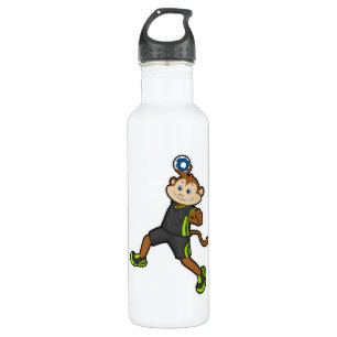 Monkey at Handball player with Handball Stainless Steel Water Bottle
