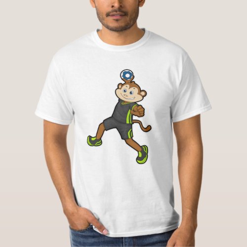 Monkey at Handball player with Handball T_Shirt