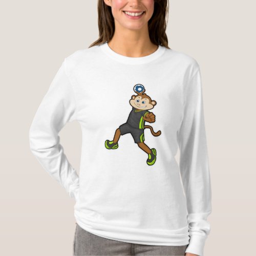 Monkey at Handball player with Handball T_Shirt
