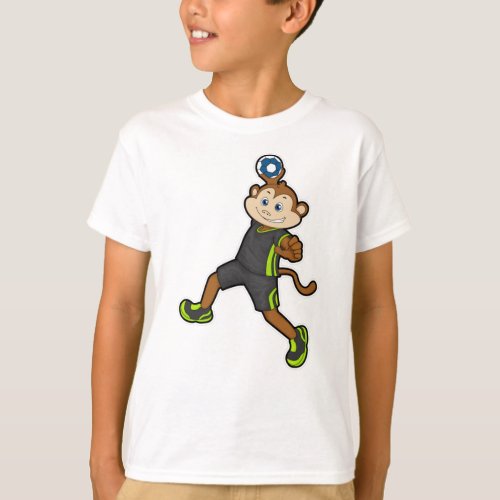 Monkey at Handball player with Handball T_Shirt