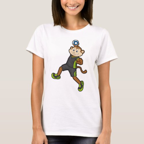 Monkey at Handball player with Handball T_Shirt