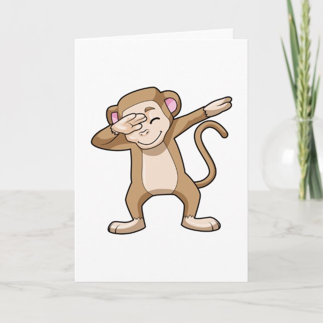 Monkey at Hip Hop Dance Dab Card (Front)