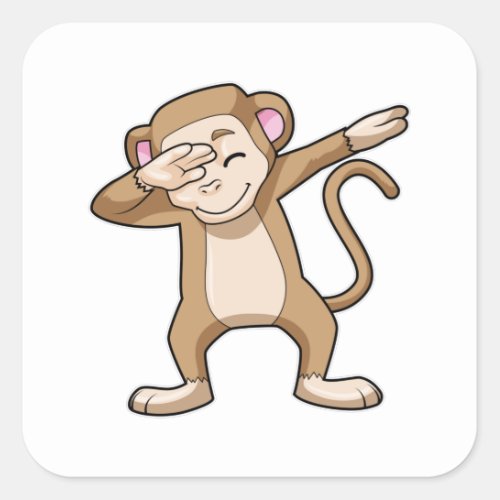 Monkey at Hip Hop Dance Dab Square Sticker