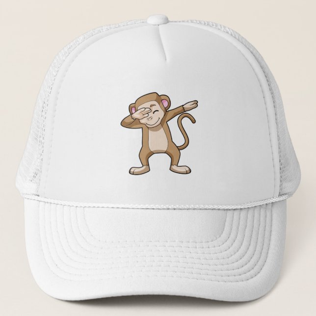 Monkey at Hip Hop Dance Dab Trucker Hat (Front)