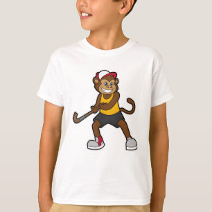 Monkey at Hockey with Hockey stick T-Shirt