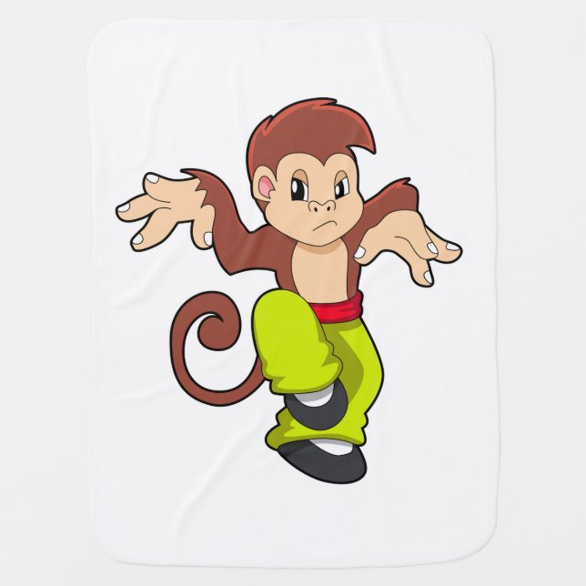 Monkey at Martial arts Kungfu Baby Blanket (Front)