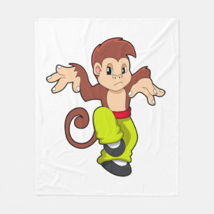Monkey at Martial arts Kungfu Fleece Blanket